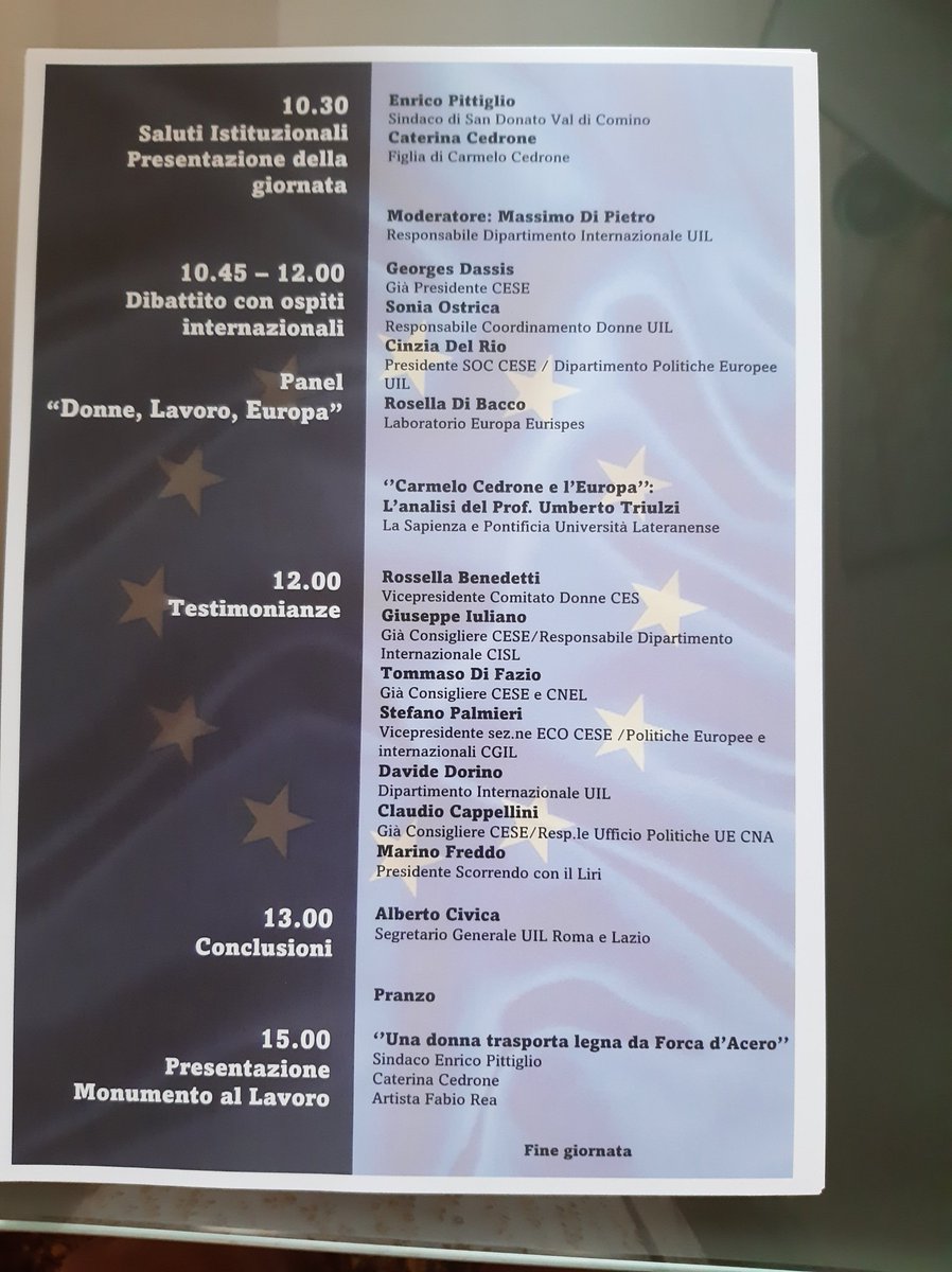 Today great event in view of #EuropeanElections  with friends and colleagues in memory of a strong defender of EU integration, Carmelo Cedrone