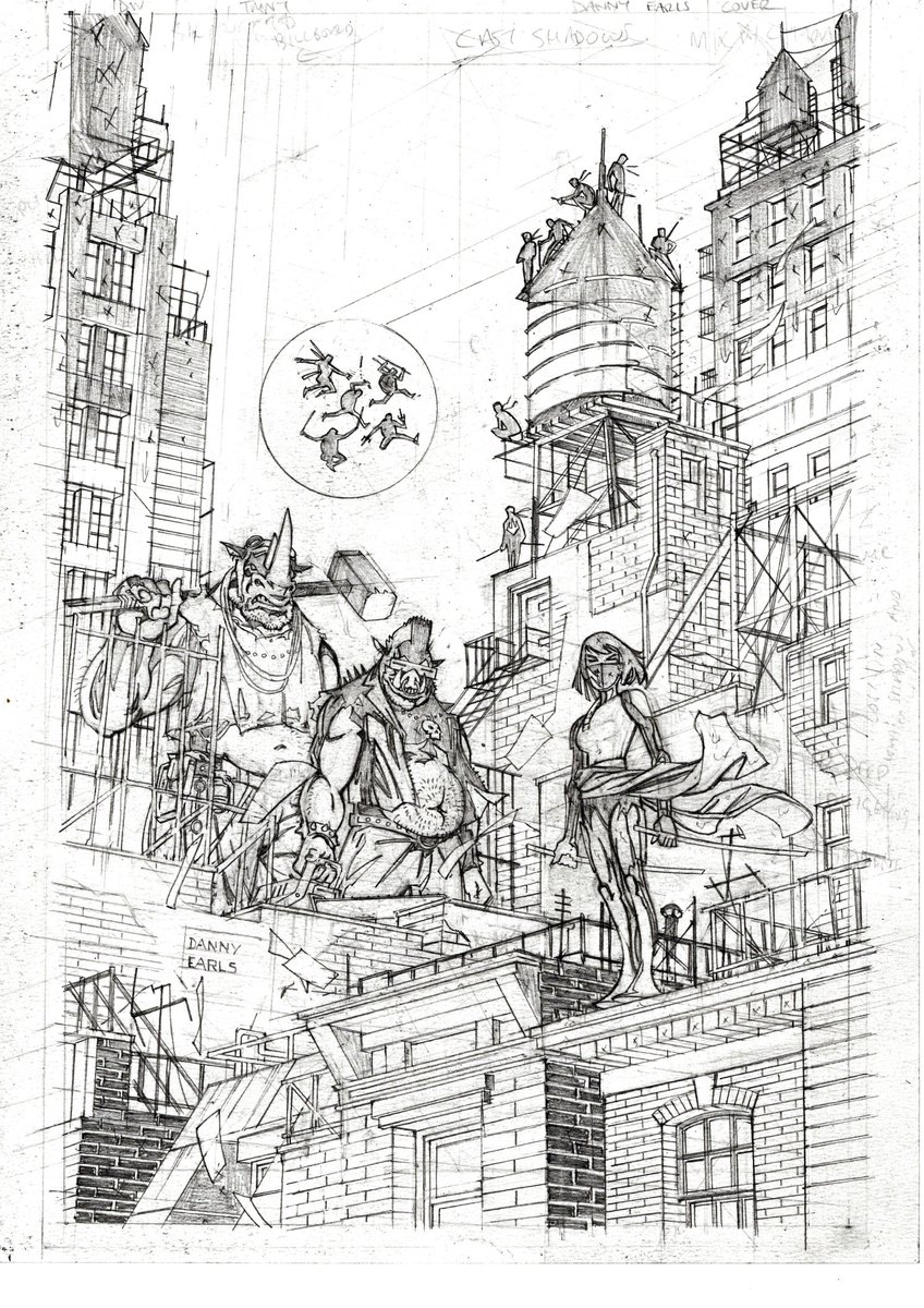 Not sure if I ever shared the pencils for this cover. TMNT might be some of the funnest characters to draw ever! #TMNT