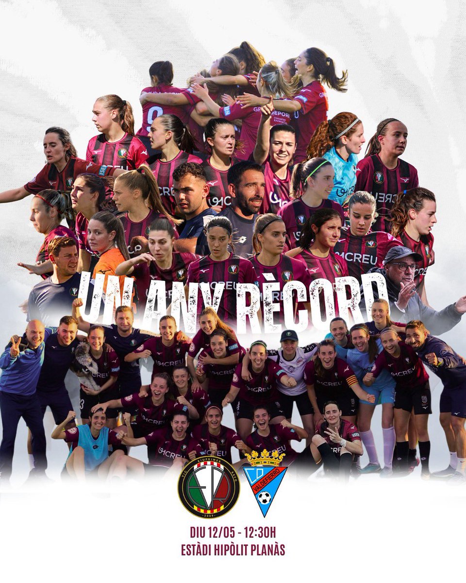 VicRiuprimer's tweet photo. 𝙐𝙉𝘼 𝙏𝙀𝙈𝙋𝙊𝙍𝘼𝘿𝘼 𝘿𝙀 𝙍𝙀̀𝘾𝙊𝙍𝘿 🎖️🤩

El Primer Equip Femení tanca una temporada històrica aquest diumenge a casa, 12:30h 🆚 CD Valdefierro.

🥈L’equip ha certificat la 2na posició a lliga Nacional (3ra RFEF) per primera vegada a la història del club. 

…👇🏻 https://t.co/IhNdTnrpbq