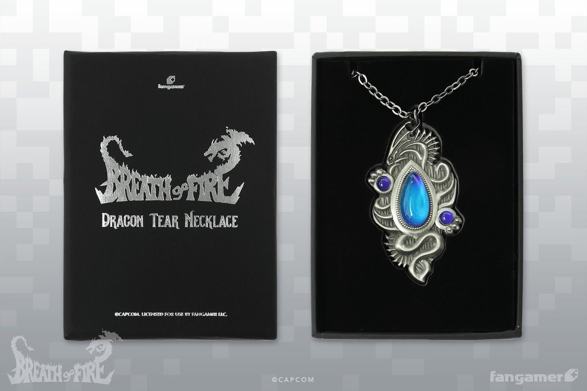 The Breath of Fire II Dragon Tear Color-Changing Necklace is back in stock at @Fangamer! Link in 2nd post!