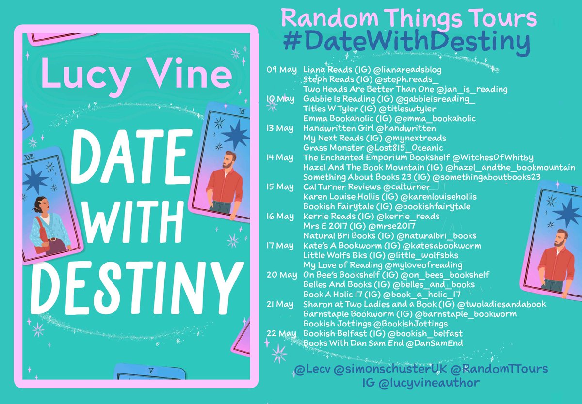 📚 BLOG TOUR 📚 I’m delighted to help kick off the blog tour on #PublicationDay today for the fabulous new novel by @Lecv #DateWithDestiny Thank you @RandomTTours for having me along twoheadsarebetterthanone.home.blog/2024/05/08/dat… @simonschusterUK #BlogTour #LucyVine