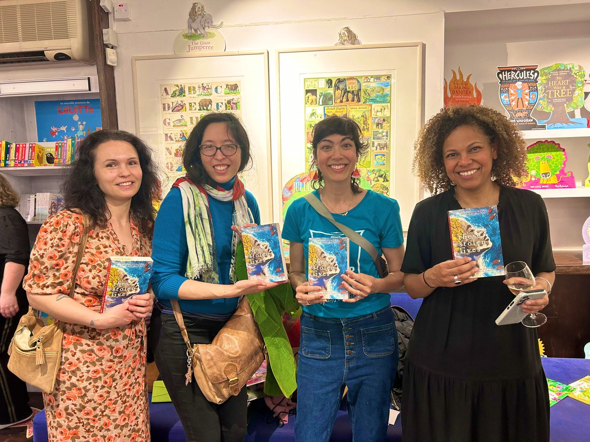 Fab launch at the beautiful Nomad Books for @SharadaKeats amazing #thesestolenlives ! published by @scholasticuk Wonderful to meet other #2024debuts too! @RamzeeRawkz @mariesadulak