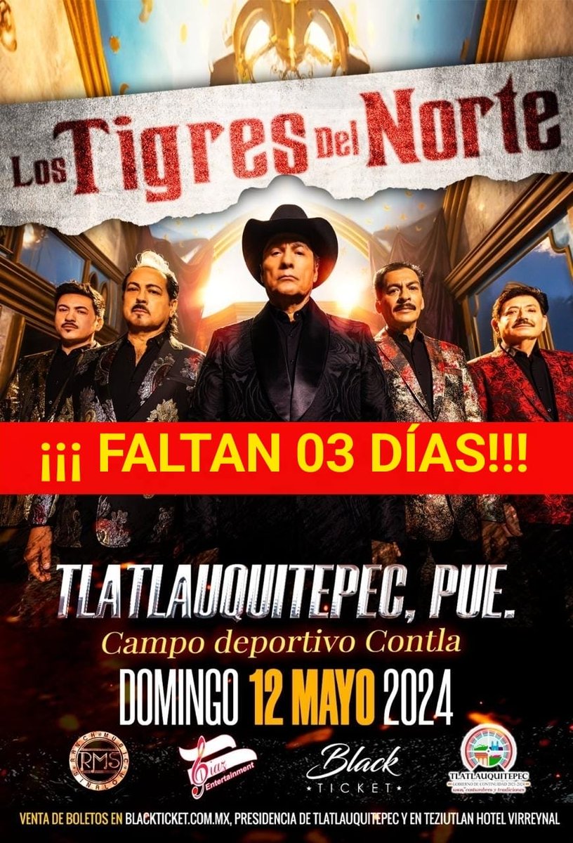 𝐂𝐨𝐦𝐢𝐞𝐧𝐳𝐚 𝐥𝐚 𝐜𝐮𝐞𝐧𝐭𝐚 𝐑𝐞𝐠𝐫𝐞𝐬𝐢𝐯𝐚 ‼️𝐅𝐀𝐋𝐓𝐀N3️⃣𝐃𝐈́𝐀𝐒‼️ Para que lleguen 𝐋𝐎𝐒 𝐉𝐄𝐅𝐄𝐒 𝐃𝐄 𝐉𝐄𝐅𝐄𝐒 por primera vez a #Tlatlauquitepec 🐯 🗓️12 de mayo 📌Campo Deportivo Contla 𝐁𝐎𝐋𝐄𝐓𝐎𝐒 𝐄𝐍 𝐋𝐈𝐍𝐄𝐀 🎟️ boletos.blackticket.com.mx/tickets/es/ent…