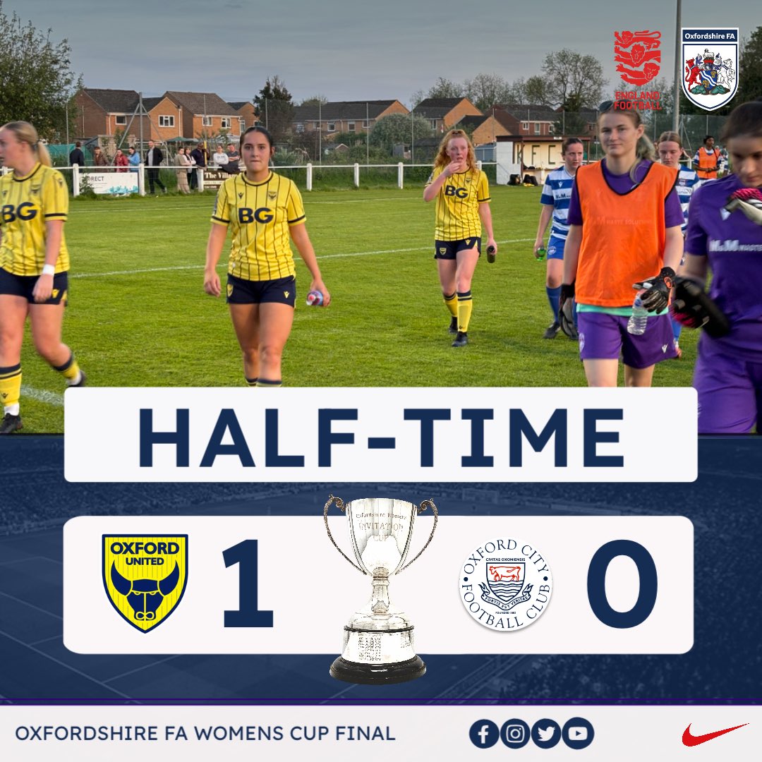 Half time at @kidlingtonfc_ and @OfficialOUWFC lead by a single goal.