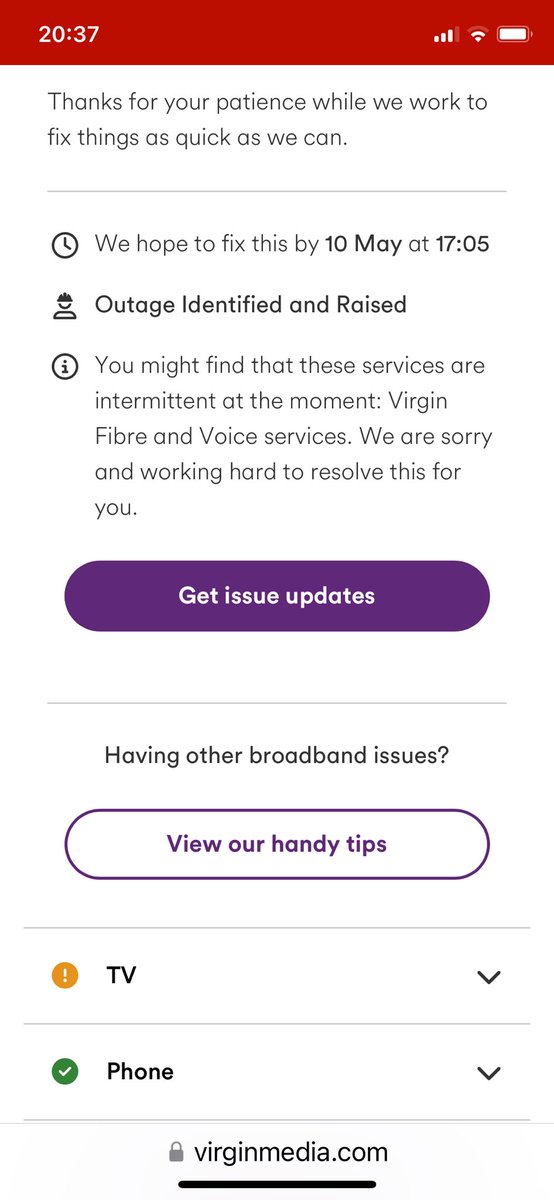 @virginmedia : Day 25 coming up, it seems, is it thought that it looks better if the time for repair is subject to continuing daily increments. Are you really not embarrassed?