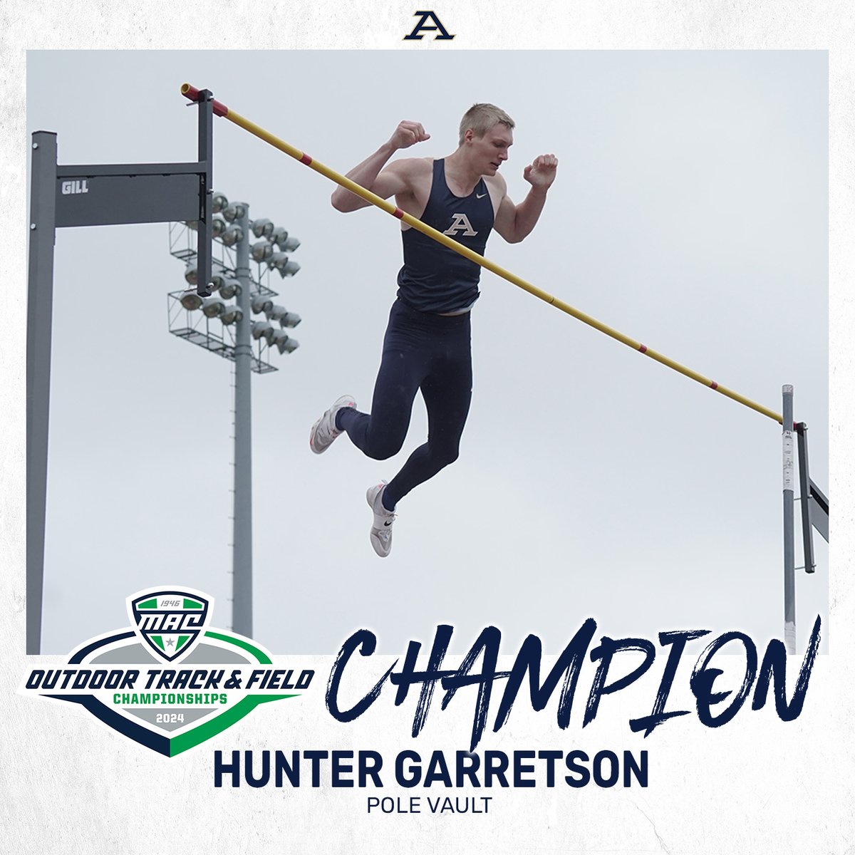 🚨 MAC CHAMPION 🚨 👏 Congrats to @ZipsTFCC Hunter Garretson on winning his seventh @MACSports pole vault title with a winning clearance of 17-5 (5.31m) #GoZips | @ZipsTFCC 🦘