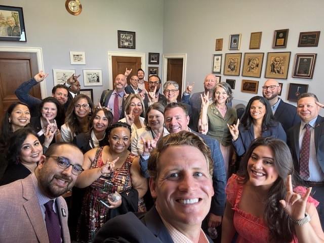 Welcomed professionals from the Executive Master in Public Leadership graduate program at the LBJ School of Public Affairs to my Washington office. They likely set the post-Covid record for most constituents in my office at one time.