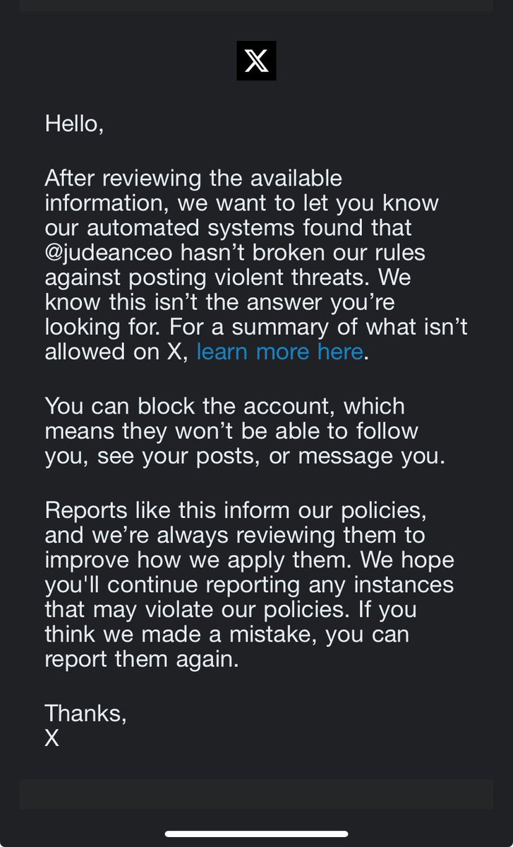 And once again Twitter (X) has no value for me, given that they allow me to be attacked here all day long, but if I use the wrong collection of words, here, I get a warning that they will suspend me. But for every sh*thead trolling me can do whatever the fk they want, No foul.