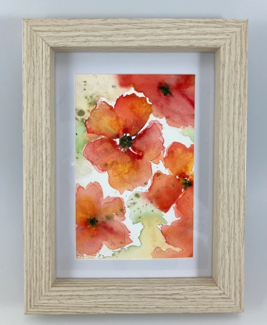 🌺Poppies in abstract watercolour painting presented in natural tone picture frame #earlybiz #MHHSBD #flowers #elevenseshour etsy.com/uk/listing/169…