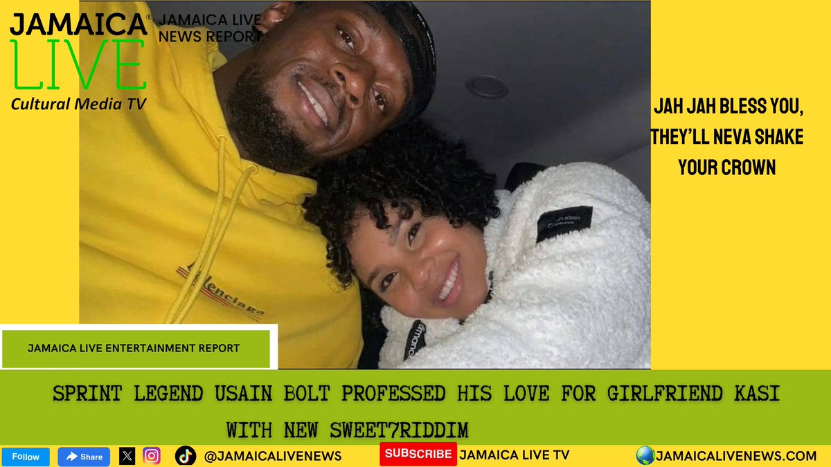 SPRINT LEGEND USAIN BOLT PROFESSED HIS LOVE FOR LONGTIME GIRLFRIEND AND CHILDREN'S MOTHER KASI BENNETT WITH NEW SWEET7RIDDIM!

Bolt took to social media to profess his affection for his beloved girlfriend in a novel way. Unleashing his creativity, Bolt celebrated Kasi in his new