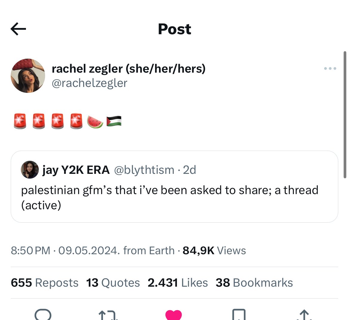 this is how you fucking use your platform people ‼️theres absolutely no excuse for you to say its 'complicated' or 'complex' and thats why some ppl dont want to speak up about it. 'oh but they might lose their job' PEOPLE ARE LOSING THEIR LIVES. #FreePalestine #StrikeForPalestine