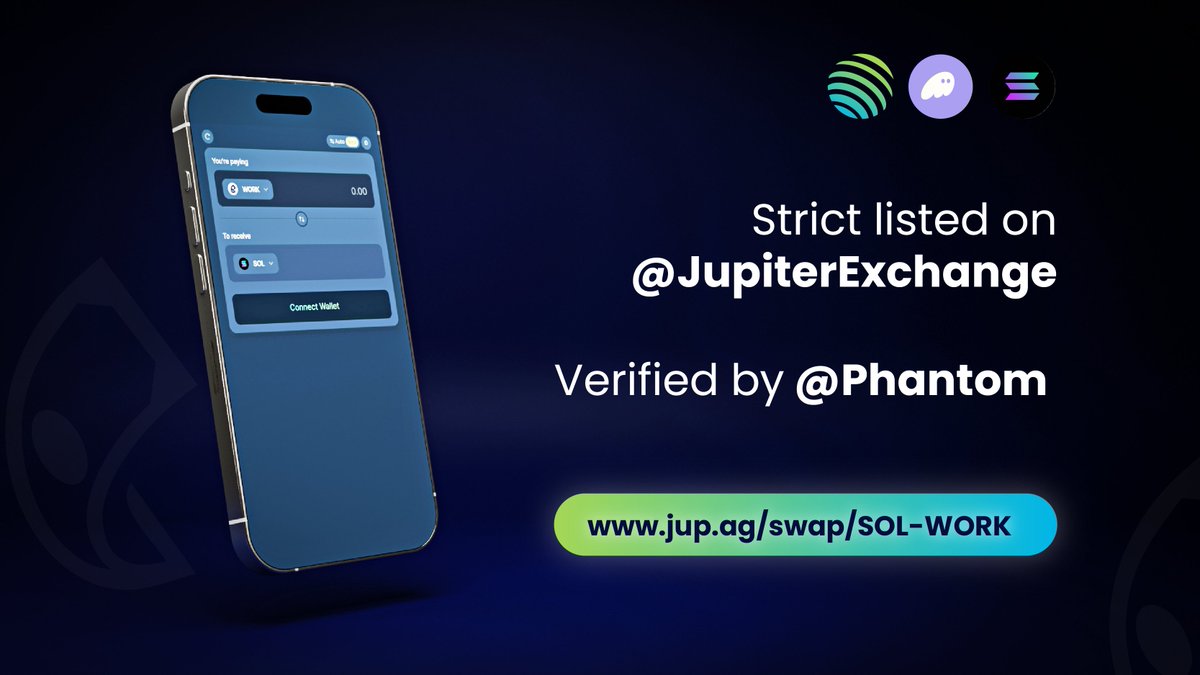 Collect & Store with @Phantom 👻 Swap with @JupiterExchange 🪐 Get some $WORK 🌑 jup.ag/swap/SOL-WORK