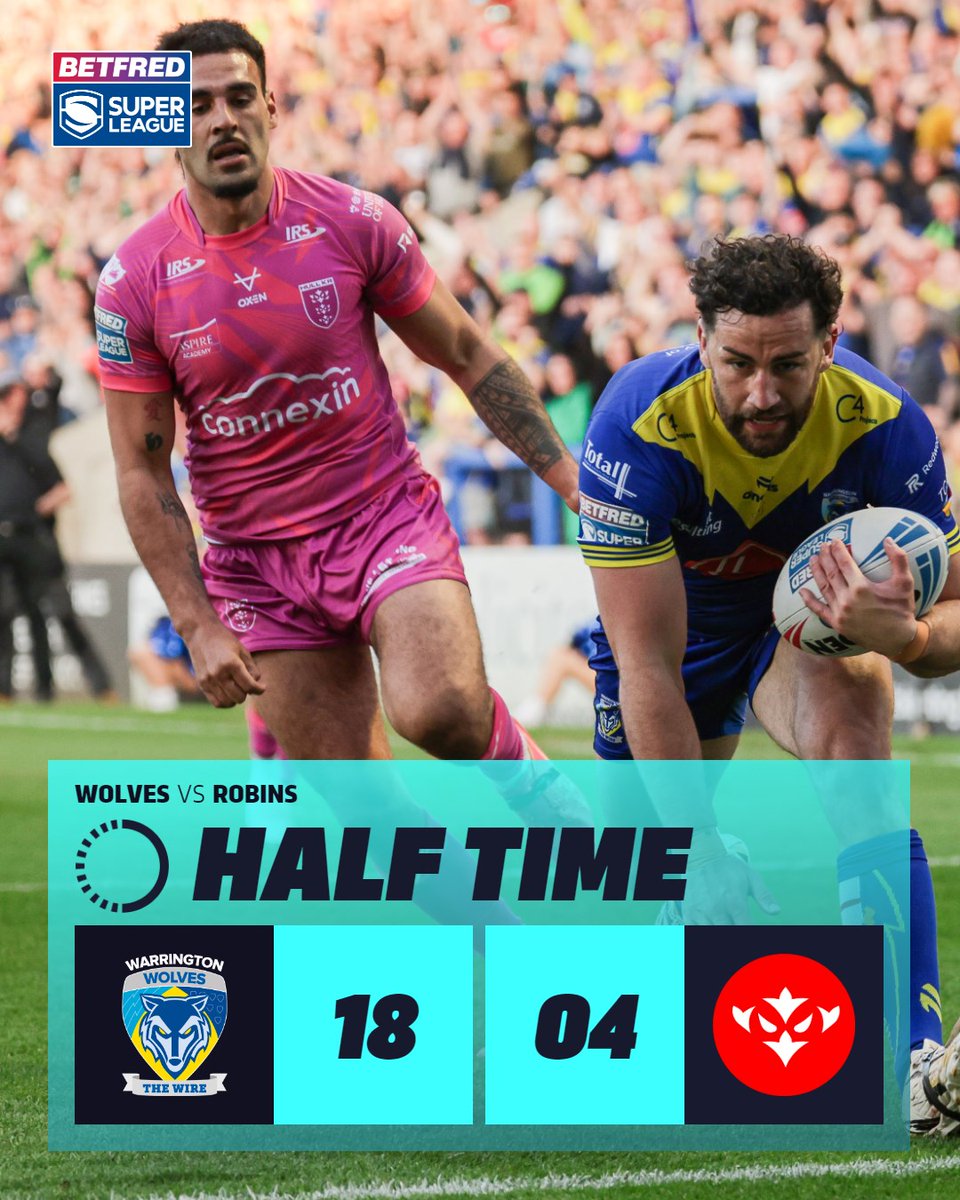 .@WarringtonRLFC with a dominant display in the first forty 😮‍💨 Can @hullkrofficial come back? 🫣 Find out LIVE on Sky Sports Arena 📺 #SuperLeague