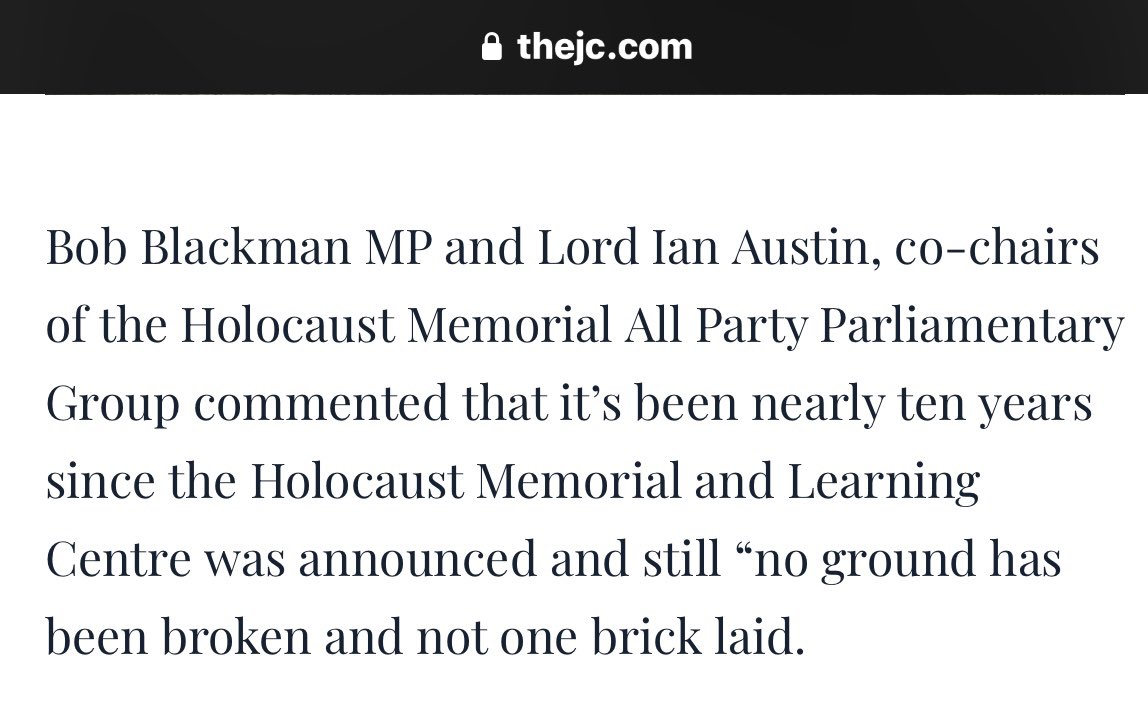 Just wondering, @BobBlackman & @LordIanAustin, how many meetings the APPG on Holocaust Memorial has held since 2018? Has it heard any evidence? Perhaps on ways to expedite the HMLC? Published any reports? Shared any meeting minutes? What are you most proud of?