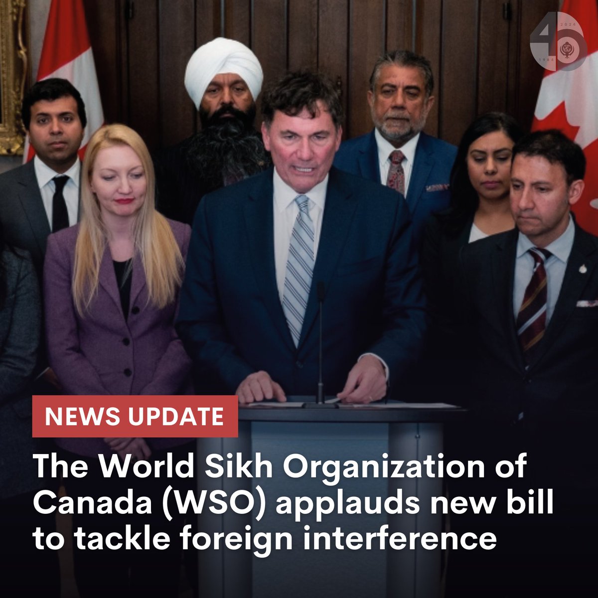 The World Sikh Organization of Canada (WSO) applauds the Government of Canada for introducing Bill C-70, the 'Countering Foreign Interference Act.' This bill would create a foreign agents registry and criminalize specific foreign interference activities. The WSO has been lobbying…