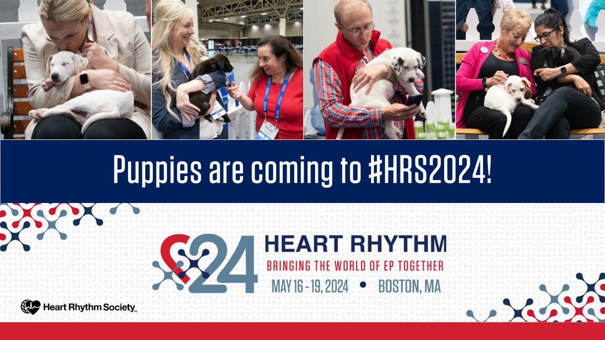 Heading to Boston for #HRS2024? When you need a mid-conference pick-me-up, head to the #puppypen in the Exhibit Hall for some stress-busting cuddles with adorable rescue pups!

@lasthopek9 #EPeeps #MedEd #Boston