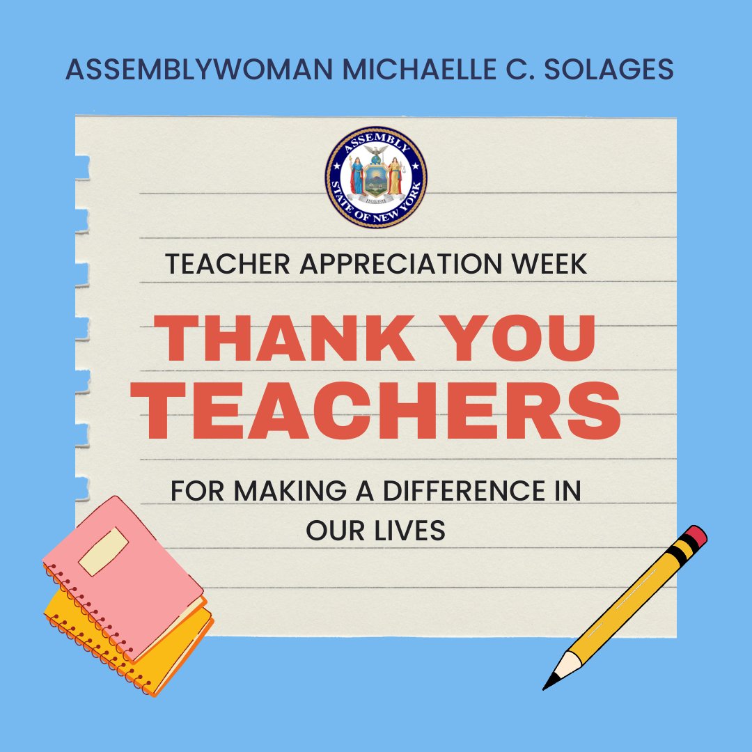 This #TeacherAppreciationWeek, we thank our teachers for all they do for students. We owe so much to the teachers who taught us to be curious and encouraged our ambitions. Let's support our educators across Long Island and the entire state as we join together in thanking them.