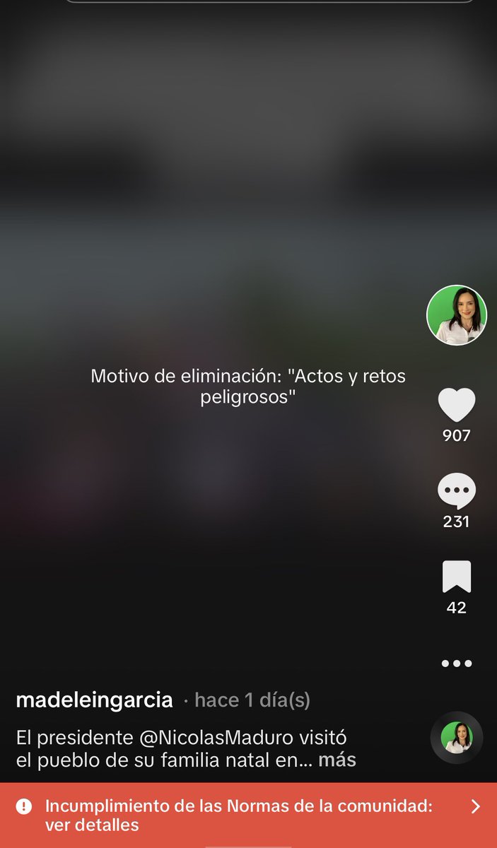 La censura en redes si existe. TikTok eliminó uno de los videos por supuesto incumplimiento de normas, se trataba de la visita del presidente a Falcón. En varias oportunidades el presidente @NicolasMaduro ha denunciado la censura en las redes sociales. Otro video publicado…