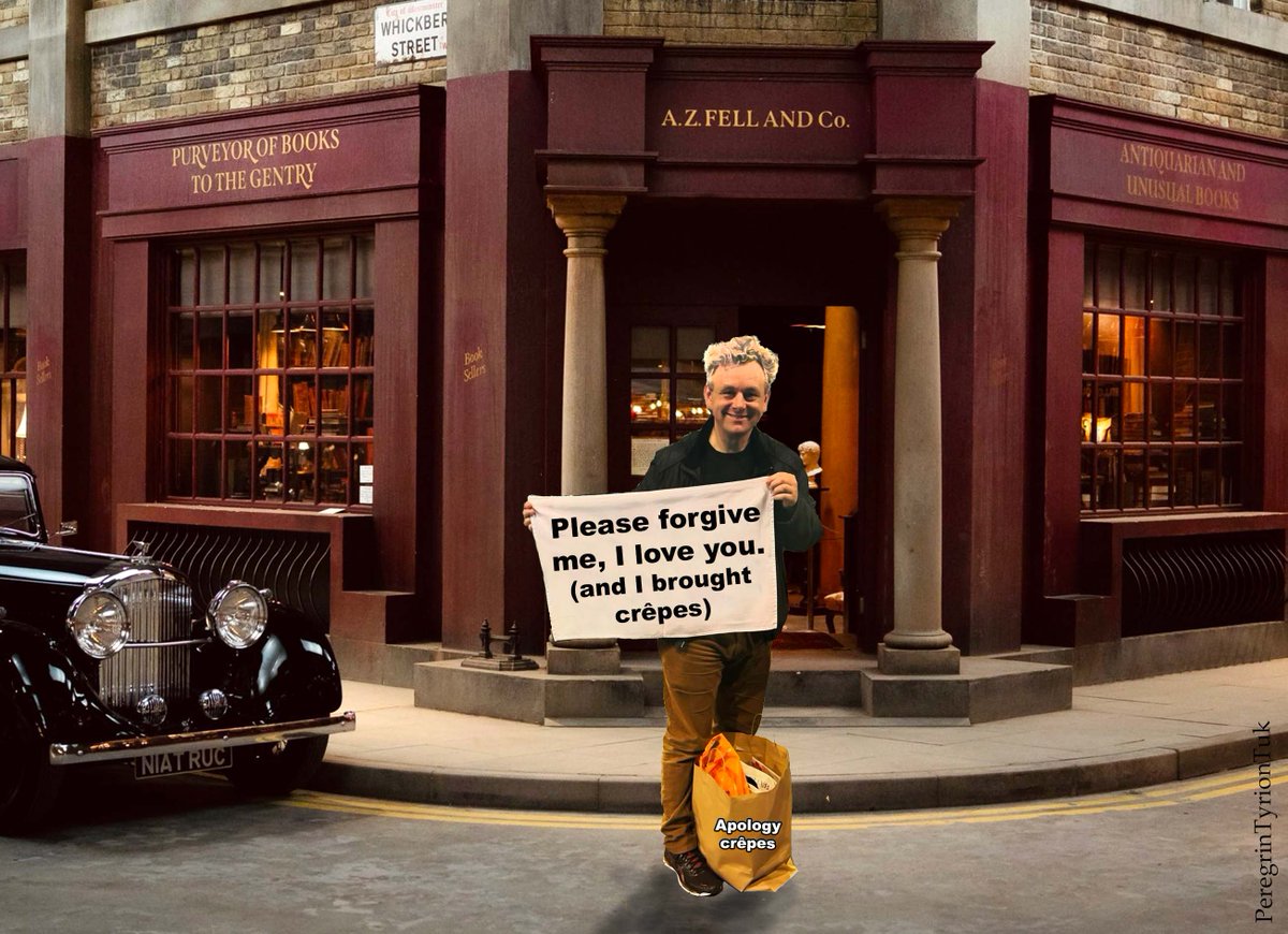 I couldn't resist making this crappy photomontage with this picture I found online. 😅
#MichaelSheen #aziraphale #aziracrow #goodomens #buenospresagios #neilgaiman