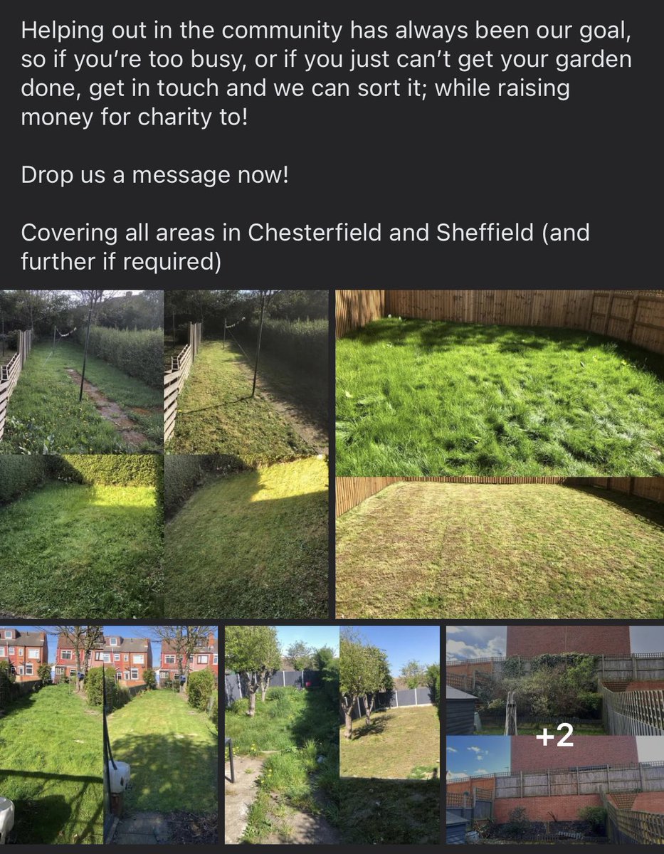 All retweets appreciated!

Raising money for @alzheimerssoc 

Doing grass cuts and gardening jobs, 10% of every job gets donated at end of the summer!!

All areas covered in chesterfield/Sheffield/Rotherham

Can go further if needs be! Please retweet!!!