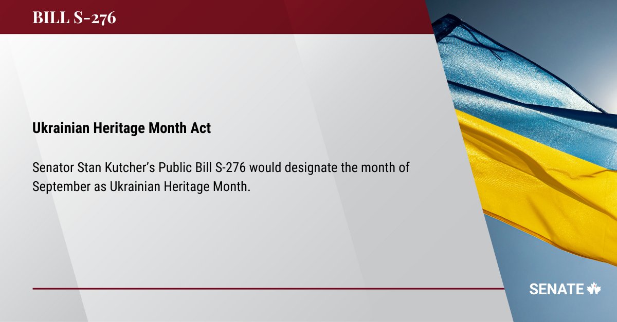 SenateCA's tweet photo. Senator @StanKutcher’s Bill #S276 has been adopted at second reading in the Senate and referred to the Senate Committee on Social Affairs, Science and Technology: https://t.co/VAxmSMCSBt
#SenCA #CdnPoli #SOCI https://t.co/yxEkxgjhYy