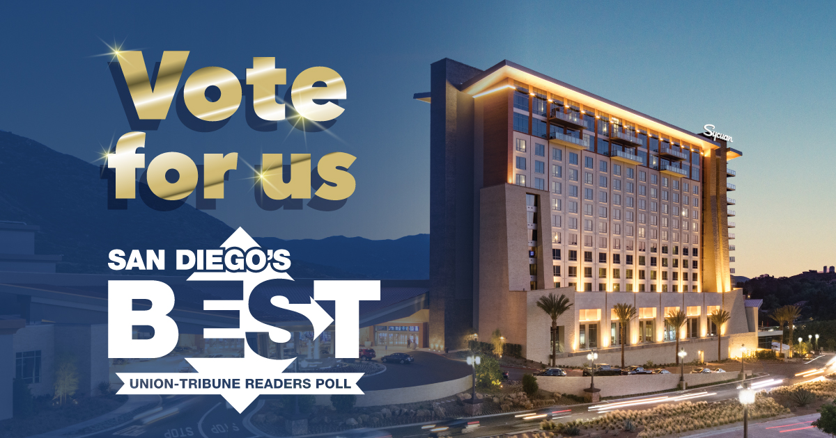 We ❤️ San Diego & we ❤️ our guests! Help us win 'Best Of' in the San Diego Union-Tribune's Reader's Poll! Vote for us NOW – May 14! Vote here: bit.ly/49IBvhO #SanDiego #BestOf #VoteForUs