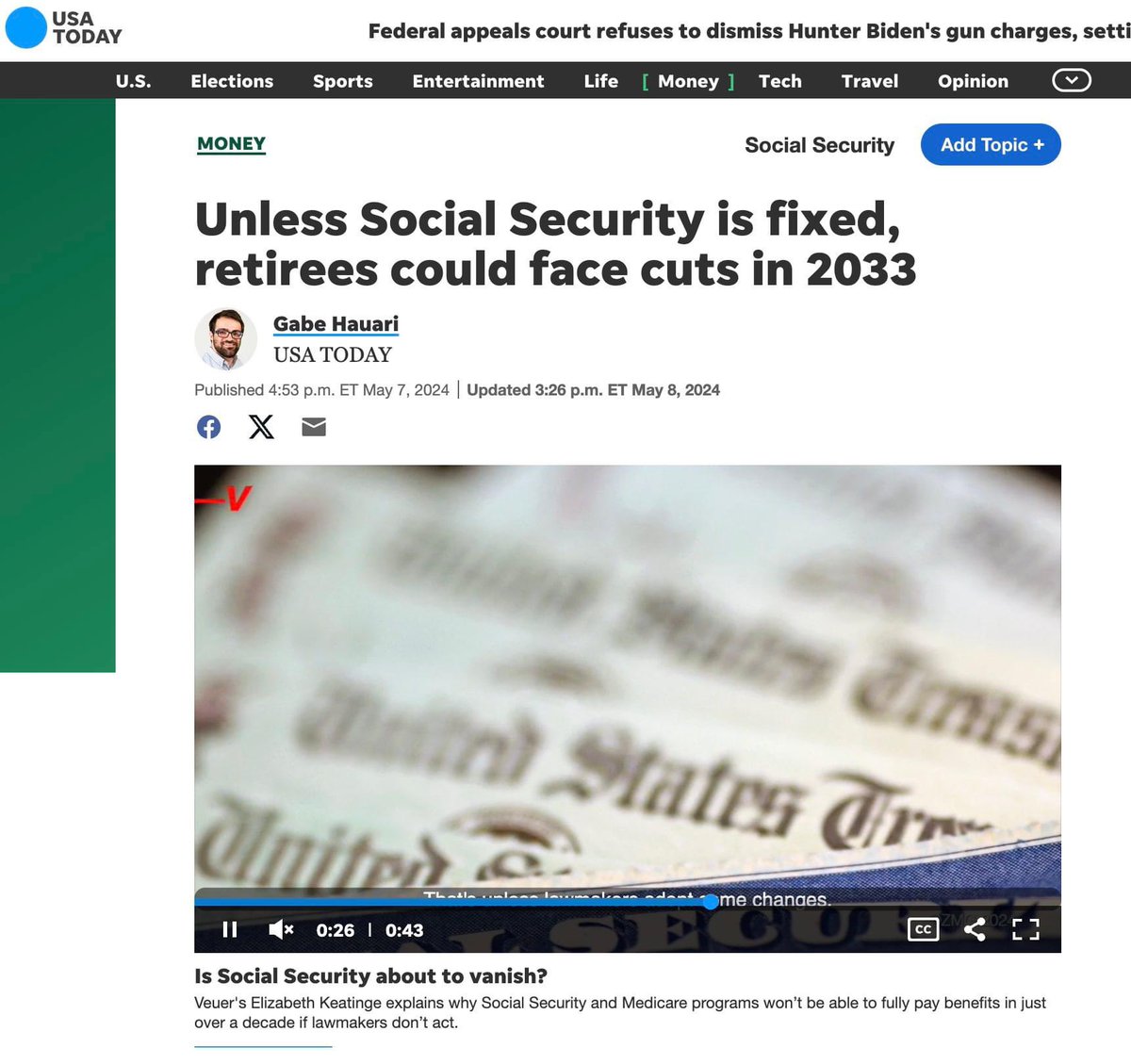 I been telling yall! Did yall see the headlines this morning? You can read the Social Security Administration's message to the public here (ssa.gov/oact/trsum/). In short, if you live in the United States...the Social Security Administration has come out and advised that