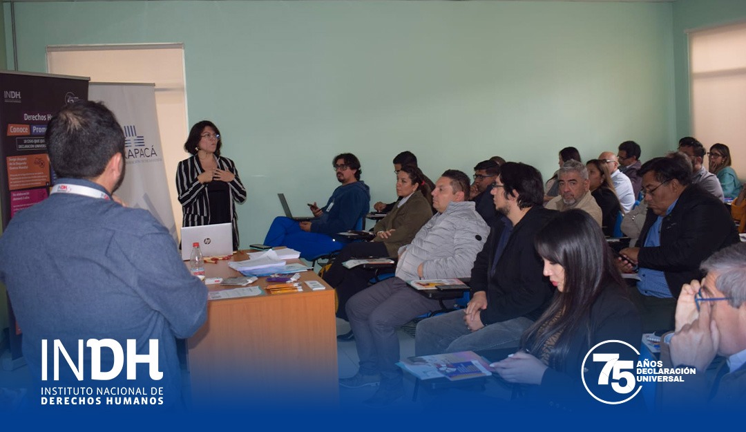 #INDHTarapacá📍desarrolló una charla sobre derechos humanos e interseccionalidades de género a docentes y funcionarios del Centro de Formación Técnica estatal de Tarapacá (@CFTesTarapaca).
