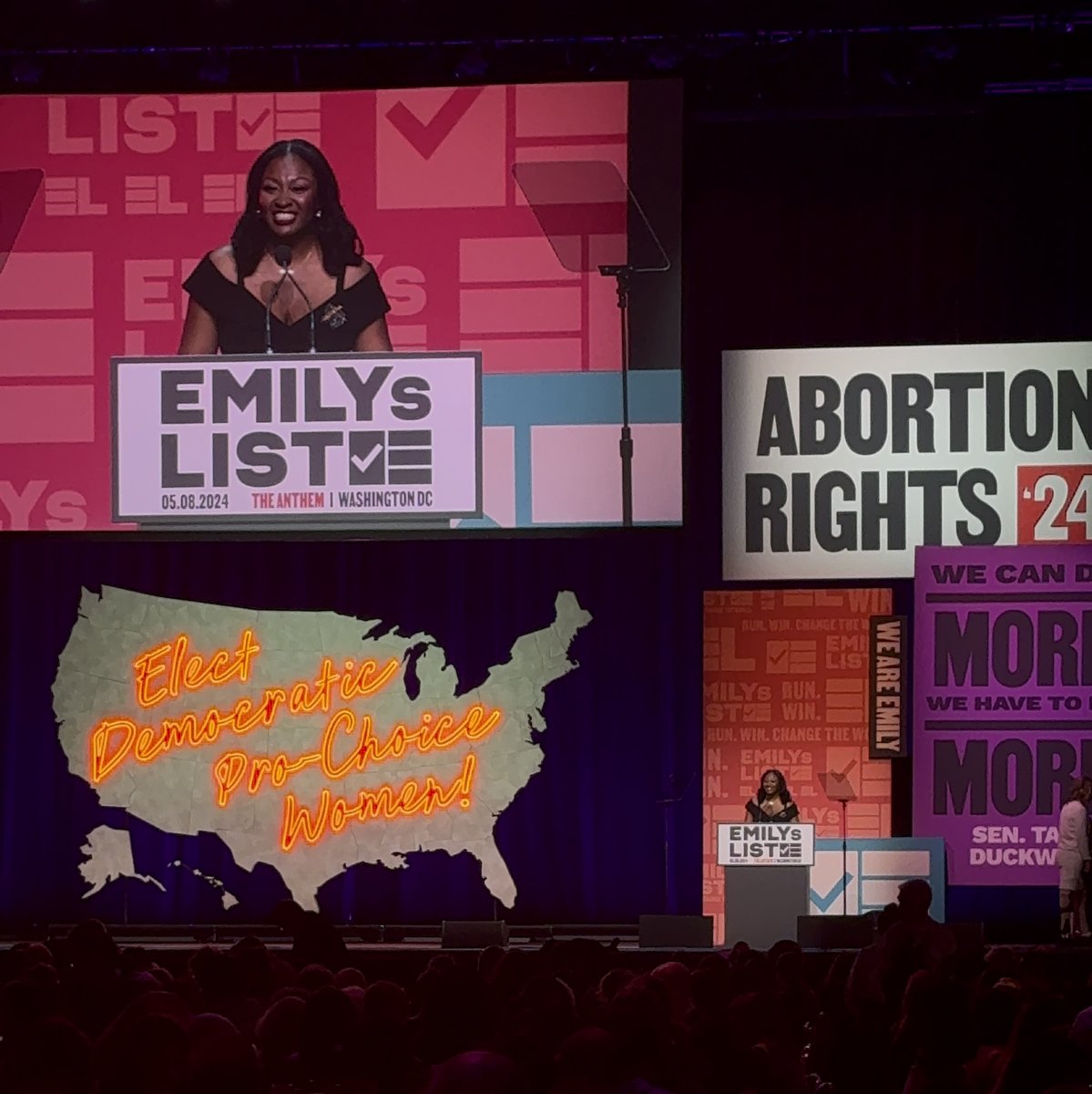 I was beaming with pride to see @SarahAnthony517 on the main stage last night, receiving the Rising Star award at the @emilyslist gala last night. We are a long way from 2018, when Sarah and I knocked doors together in Lansing. Now she’s the first Black woman to serve as