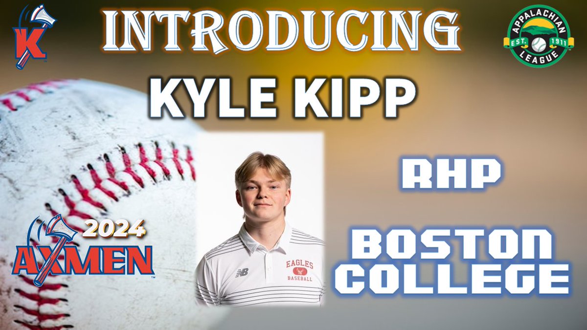 Joining our @KingsportAxmen pitchers this season is @KyleKipp3 of @BCBirdBall - Welcome to the best team in the Appy League Kyle!

#AxesUp 🪓⚾️