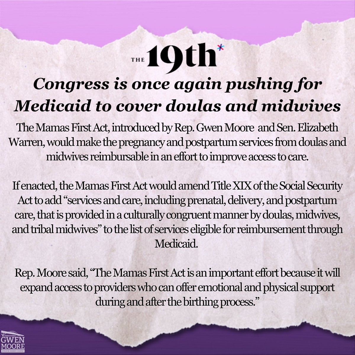 Ahead of Mother’s Day, I’m proud to lead my colleagues w/ @SenWarren’s leadership in the Senate, in the reintroduction of the #MamasFirstAct. This vital legislation expands Medicaid coverage to include doulas & midwives, securing comprehensive care for more Mamas.