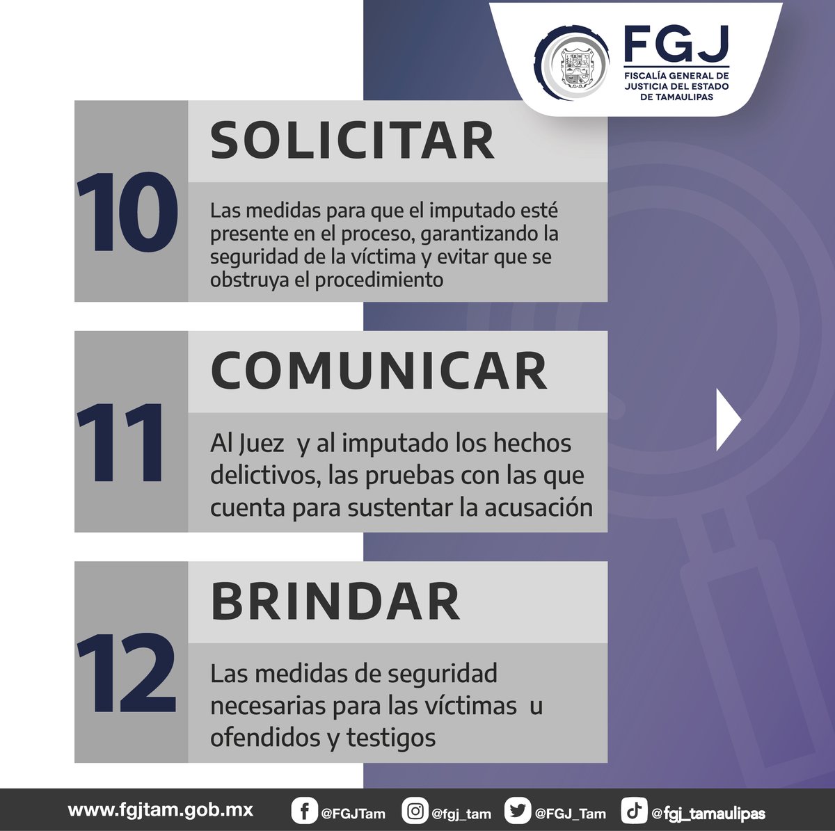 #FGJT_Informa Conoce las obligaciones del #MinisterioPúblico en el Sistema Penal Acusatorio.