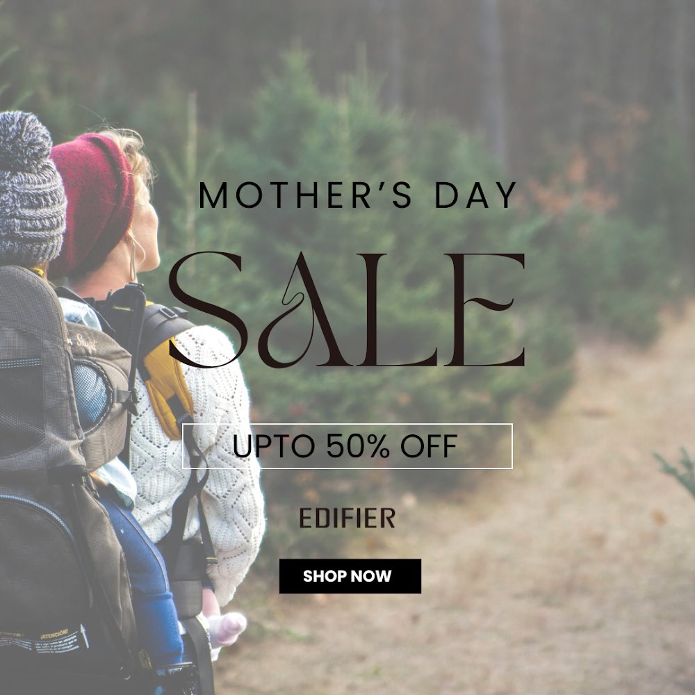 Our Mother’s Day Sale is live on Edifier. 🎧✨
.
. 

Give your mothers a gift that inspires her. Check out our website for amazing offers.

#mothersday #edifier #edifiernorthamerica #music #musiccommunity #portablespeaker #bluetoothspeaker #speakers #audiophiles