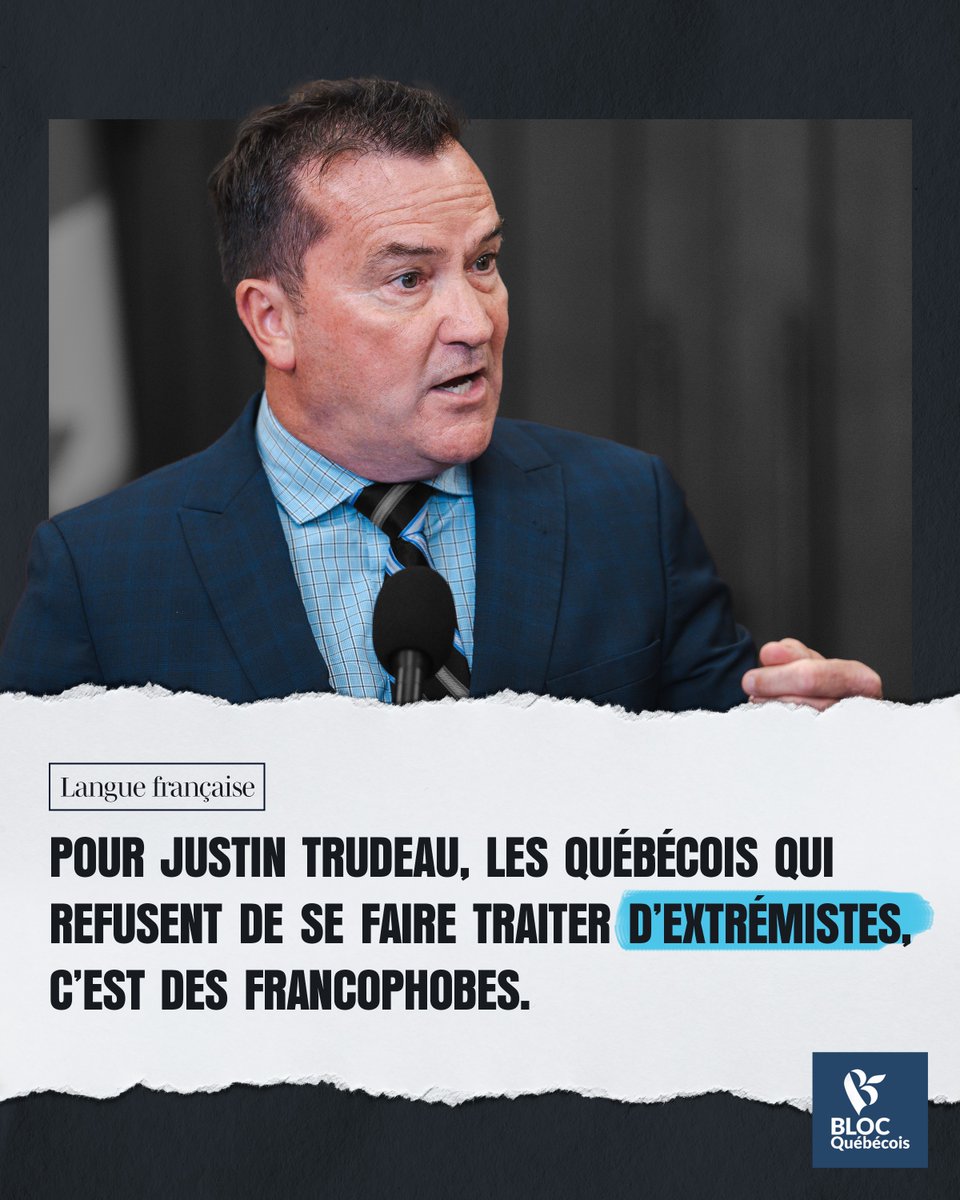 Les libéraux de Justin Trudeau accusent ceux qui s'inquiètent pour le français d'être...francophobes! On aura tout vu... On ne se laissera pas piler dessus. Si vous êtes d'accord : blocqc.typeform.com/langue @ATherrienBQ #BlocQc