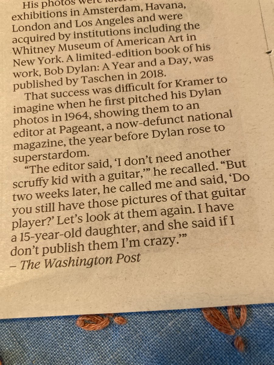 FrancesAdank1's tweet photo. Go the young and clear eyed. Great tribute to Dylan photographer Daniel Kramer in The Press today. Got me revisiting Dylan singing Hattie Carroll on the Steve Allan Show in1964. https://t.co/RxpzICTA0l
