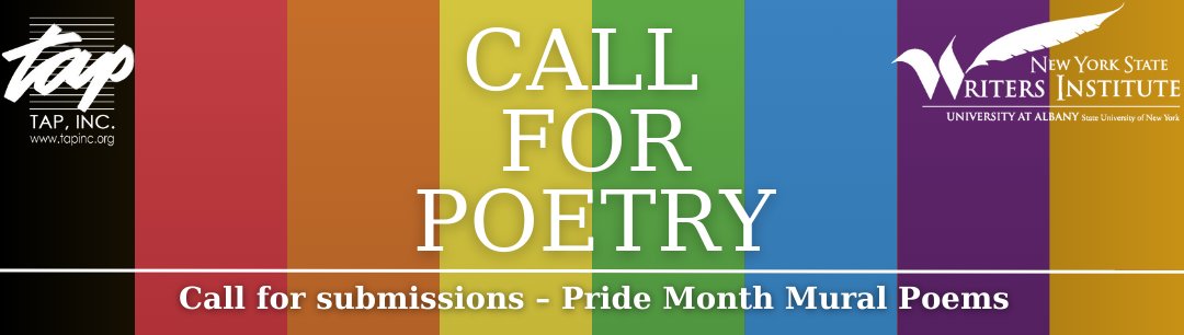 We're collaborating with TAP Inc. of Troy NY to sponsor the Pride Month Mural Poem Contest. The deadline for submissions is June 2. More details at nyswritersinstitute.org/post/call-for-… #nonprofit #mission #lgbtq #poetry #enjoytroy #nyscouncilonthearts