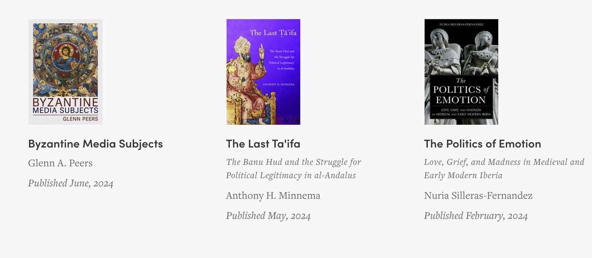Attention, #Kzoo2024! 📚

Read THREE of our latest books in #MedievalStudies for FREE for an entire month, including BYZANTINE MEDICA SUBJECTS, THE LAST TA'IFA, and THE POLITICS OF EMOTION.

@KzooICMS MedievalTwitter #Medievalists #CornellUniversityPress

ow.ly/EoEc50RATYK