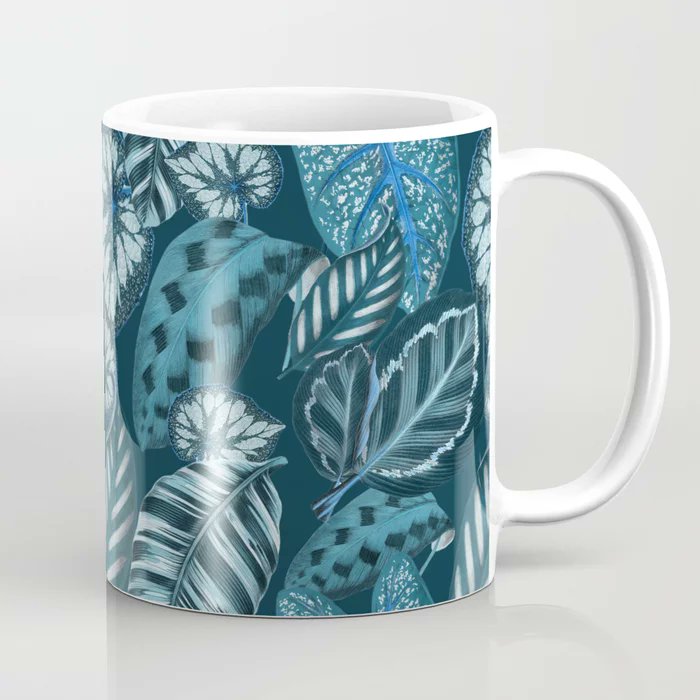 Blue Leaves Coffee Mug society6.com/product/blue-l…
