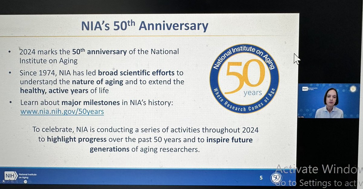 NIA symposium for mid- career and beyond #ags24
@akelleymd providing an update about @NIHAging 
➡️50th anniversary for NIA
➡️DEIA is a top priority 
➡️leaders in NIH UNITE to end structural racism
➡️inspiring the next generation of aging researchers! @AmerGeriatrics @ClinSTARCC