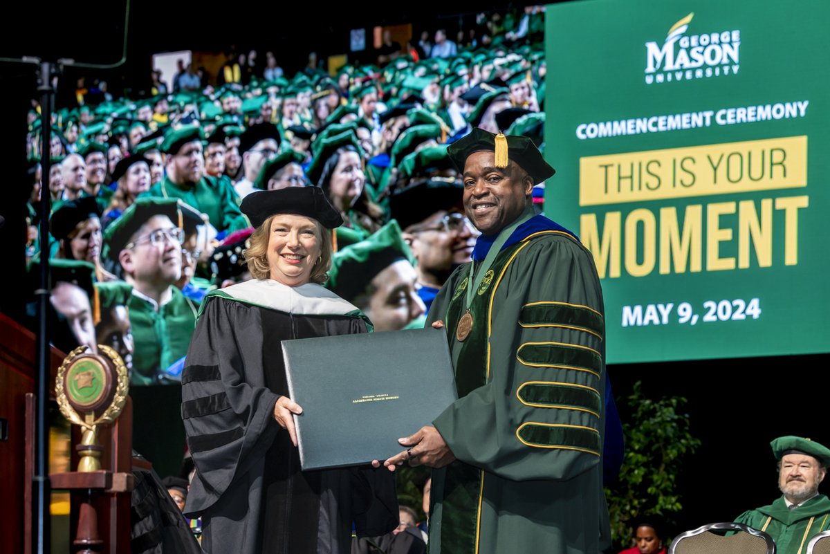I was invited to be the commencement speaker at @GeorgeMasonU today. It was an honor to help celebrate this year’s graduates and to receive an Honorary Doctor of Humane Letters.
