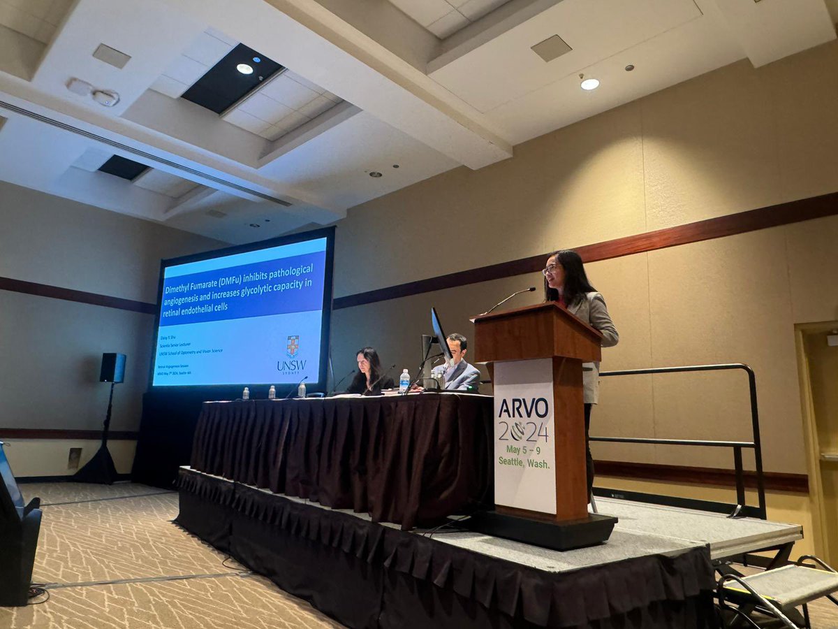 Thanks for coming by my ARVO talk in the retinal angiogenesis session! 👁️ Excited to have shared our work on dimethyl fumarate as a anti-angiogenic drug for macular degeneration #arvo2024 @UNSWoptomvsci @ARVOinfo