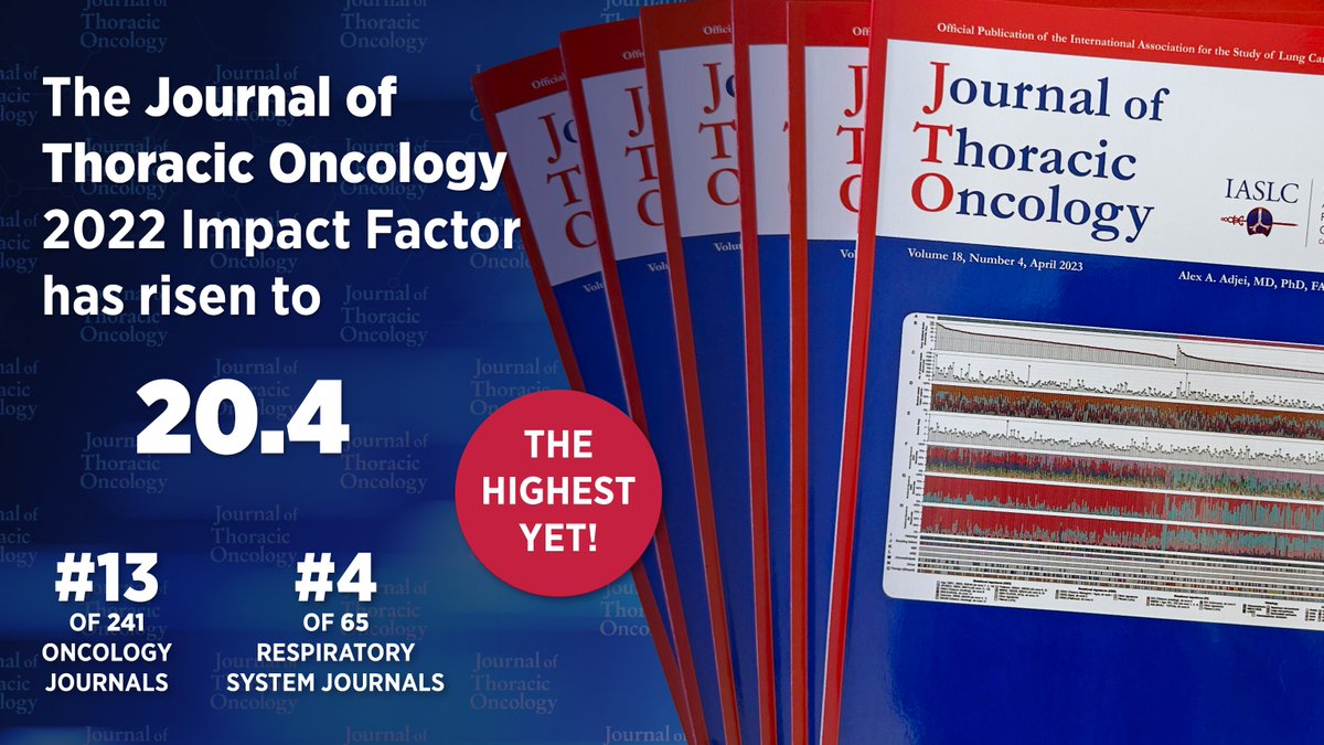 Did you know, the number of JTO submissions & the quality of the manuscripts has increased year by year? In 2011, 28% of the submitted articles were from Europe, 27% from N. America & 43% from Asia/Australia. JTO’s initial Impact Factor was 3.5 and is currently 20.4! #IASLC50