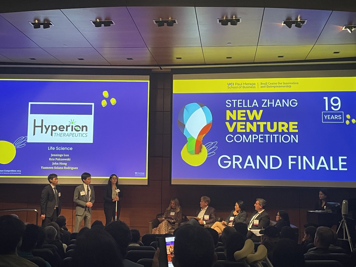 2 weeks to go til the Stella Zhang New Venture Competition Grand Finale on Thursday, May 23! Join us as student entrepreneurs from UCI compete for $100,000 in cash prizes and in-kind services.

RSVP: ow.ly/3pvz50RzWfq

Check out last year's winners: ow.ly/L1bI50RzWfp