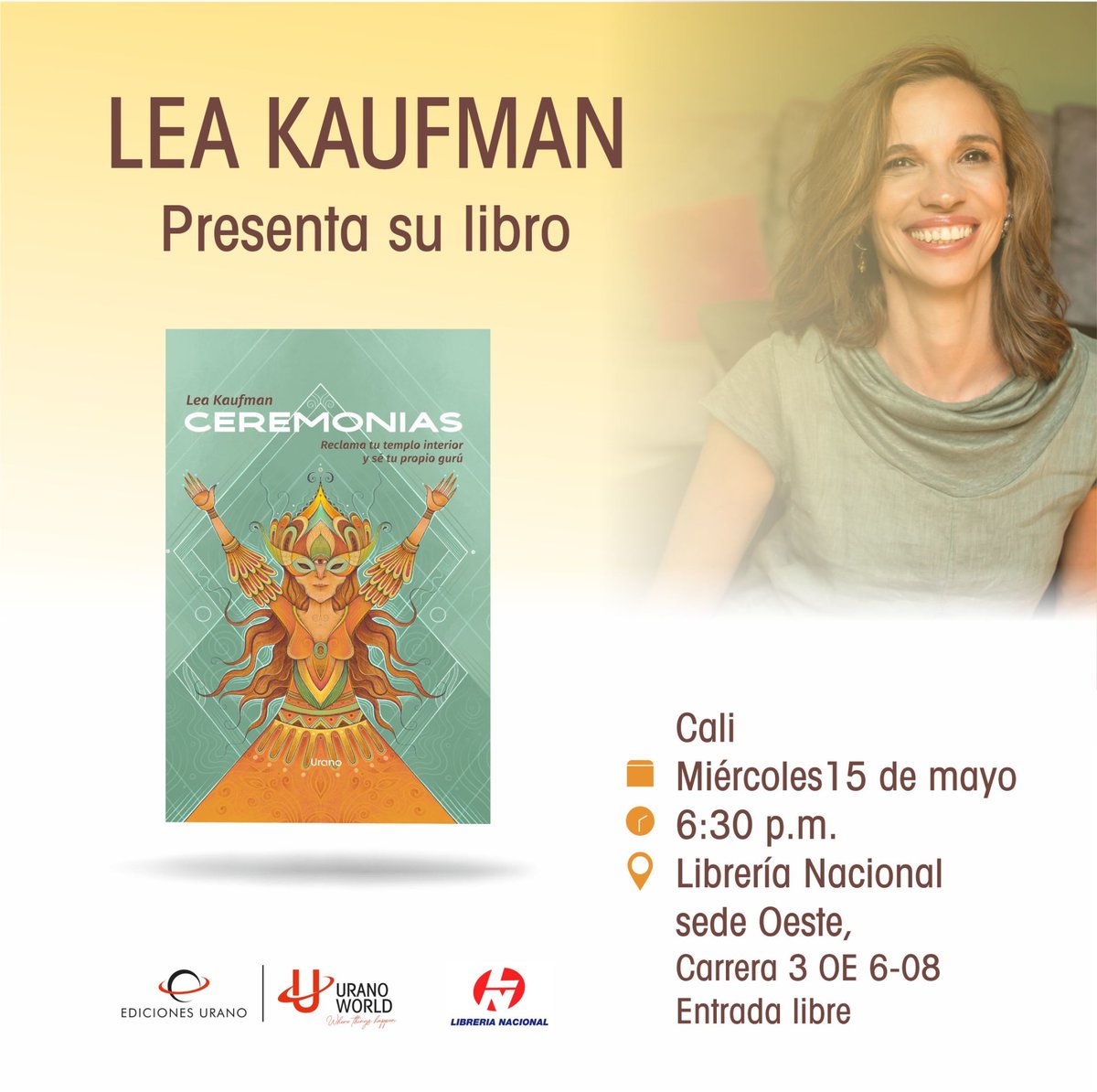 ¡No te pierdas la presentación de Cᴇʀᴇᴍᴏɴɪᴀs de Lea Kaufman este miércoles! 📚✨ Acompáñanos en una tarde especial junto a la autora.