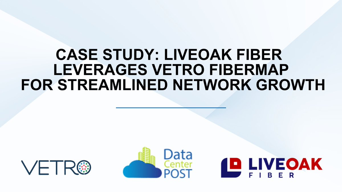 Discover how LiveOak Fiber, a regional FTTH broadband provider, scaled to connect over 5,000 homes in under 18 months. Learn about their success story and the role of VETRO FiberMap in streamlining operations and boosting efficiency on @datacenterpost: ow.ly/WZSz50RATHI