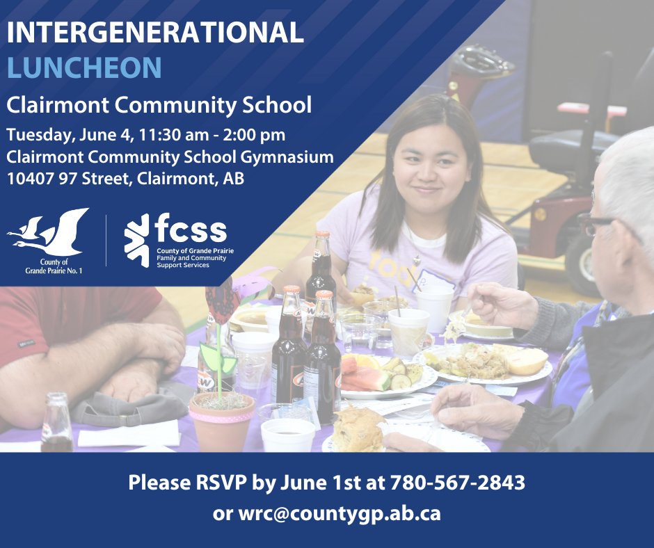 Join the Clairmont Community School students for an afternoon full of entertainment and a free lunch, taking place at the Clairmont Community School Gymnasium. Please RSVP by June 1, 2024, at 780-567-2843 or email wrc@countygp.ab.ca. Learn more at: loom.ly/2ZuBueg