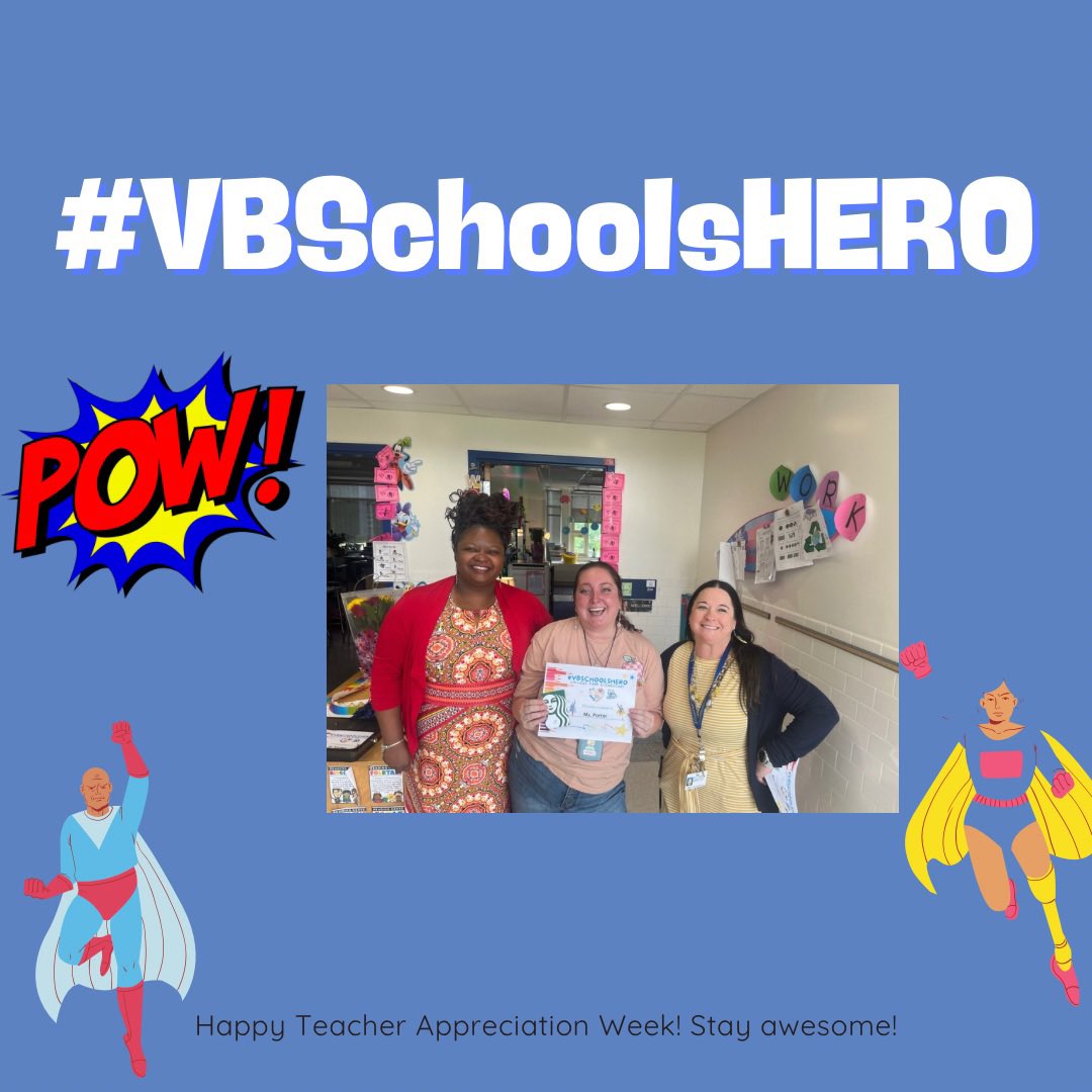 Congrats to @PaigeLPorter1 #VBSchoolsHERO your students, families and school community recognized your hard work! @vbschools @DrManigo @sarapmendez1