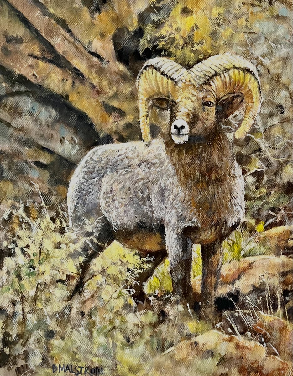 Bighorn sheep Oil on canvas #oilpainting #artworks #natureart #wildlifeart