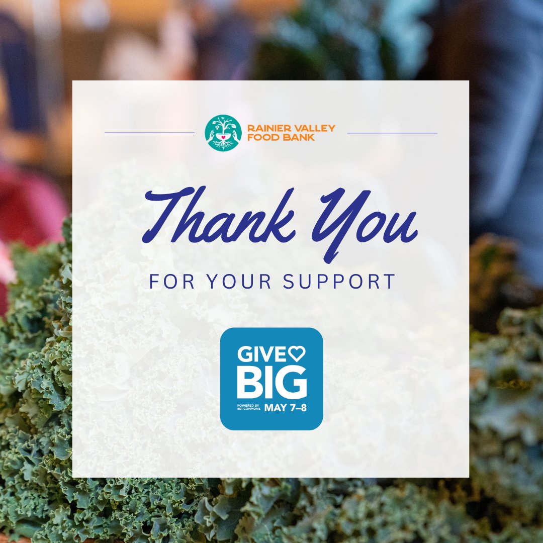 Our community's generosity during GiveBIG always leaves us feeling grateful!

Together, you helped us spread the word about our work to end hunger in South Seattle. Because of our collective work, 233 people donated, raising $66,683! 

wagives.org/organization/r…