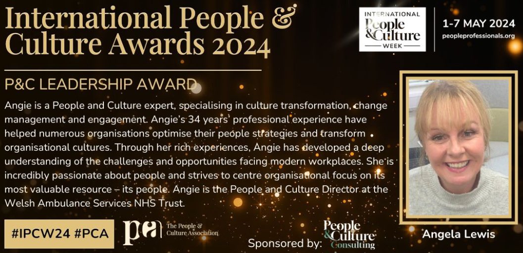 Huge congratulations to our very own #TeamWAST @AngieLewis_CH for being honoured with the People and Culture Leadership Award 2024 at the International P&C Awards... #IPCW24 🎉